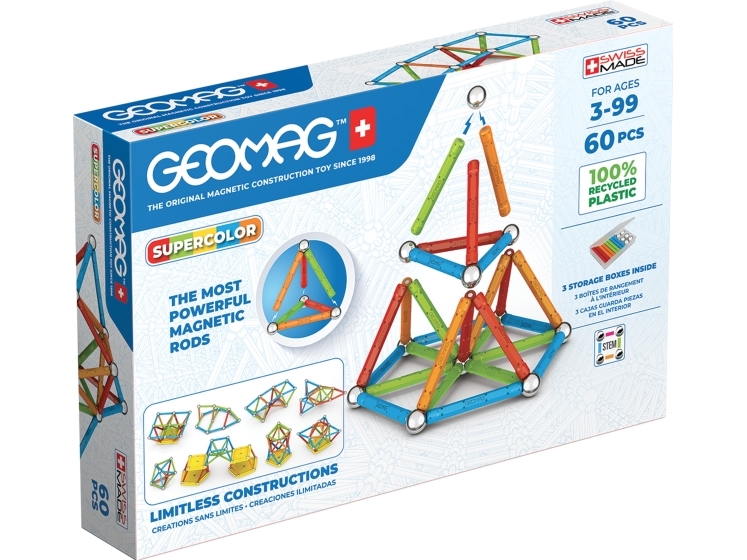 Geomag Super Color Recycled, Neodym-Magnet-Spielzeug, 3 Jahr(E), Mehrfarbig