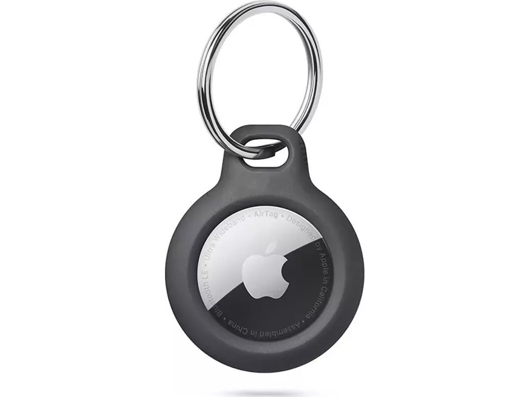 Tech-Protect Rough Cover Til Apple Airtag Med Ring - Sort
