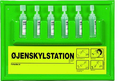 Ögonduschbräda med vägg med 6 30 ml flaskor | Kläder & Säkerhet - Säkerhetsutrustning - Första hjälpen | GameStuff