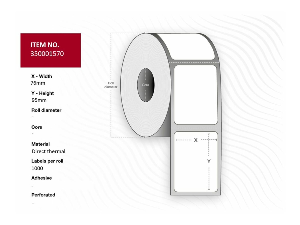 Capture - Permanent Häftning - 76 X 95 Mm 1400 Etikett (Er) (4 Rulle/Rullar X 350) Box - Etiketter