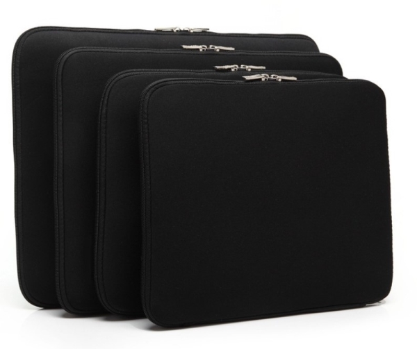 Neopren sleeve med lynlås - sort - 16 - 380 x 280 mm