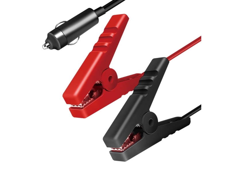 LogiLink Power adapter cable, cigarette lighter/M to alligator clip, black/red, 2 m