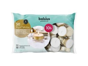 Teelichter Groß Ø6 Cm Brenndauer 10 Stunden Gold 50 Stk, 5Er-Pack X 50 Stk/Krt