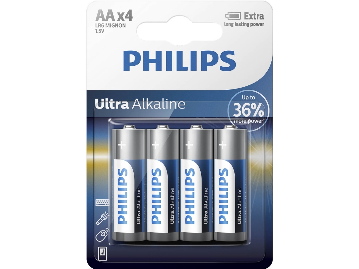 Philips ExtremeLife+ LR6E4B - Batteri 4 x AA-typ - alkaliskt | EL Artiklar - Batteri - AA-batterier | GameStuff