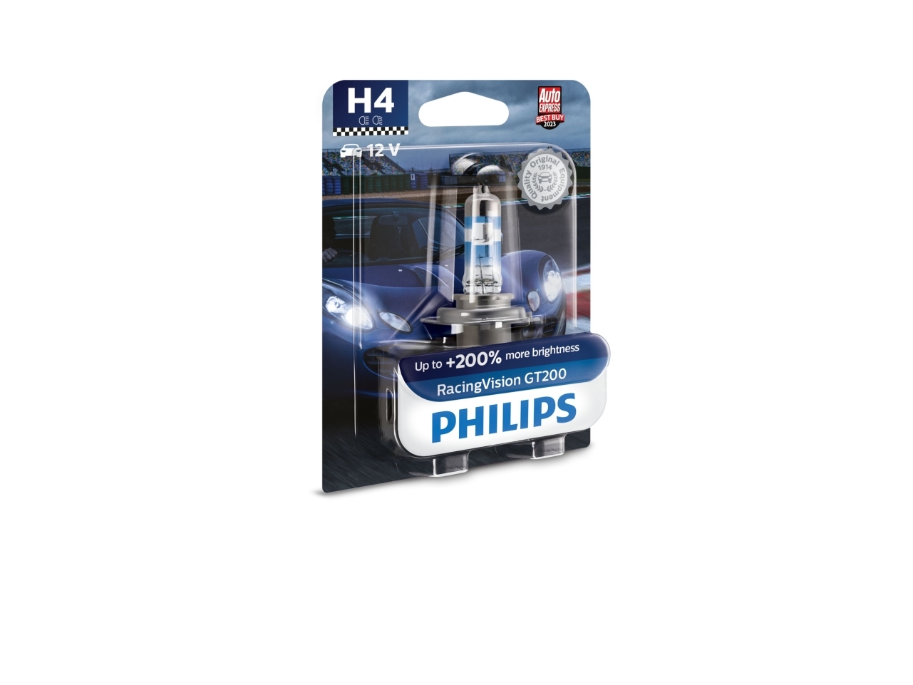 Philips RacingVision GT200 - H4 - 60/55W - 12V | Bilvård & Biltillbehör - Belysning - H4 Billampor | GameStuff