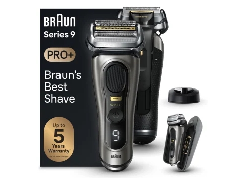 Braun Series 9 Pro+ 9525s Wet & Dry, Folie shaver, Metallic, Batteri, Lithium-Ion (Li-Ion), 90 min., Kasse