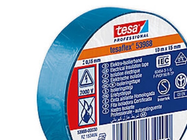 Tesa 53988-00030-00 Isoleringsbånd Tesa Professional Blå (L X B) 10 M X 15 Mm 1 Stk