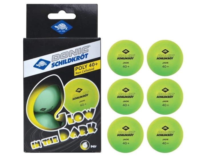 DONIC SCHILDKRÖT bordtennisbolde Glow in the dark grøn diameter 40 mm (608507) - 1 stk