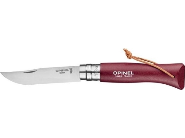 Opinel Knife Opinel Colorama 08 Burgundy Leather