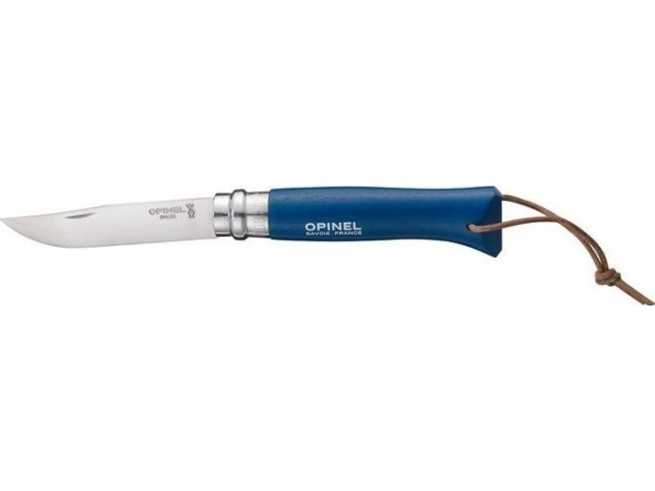 Opinel France Knife with strap Opinel Colorama 08 Inox Grab dark blue, with insert