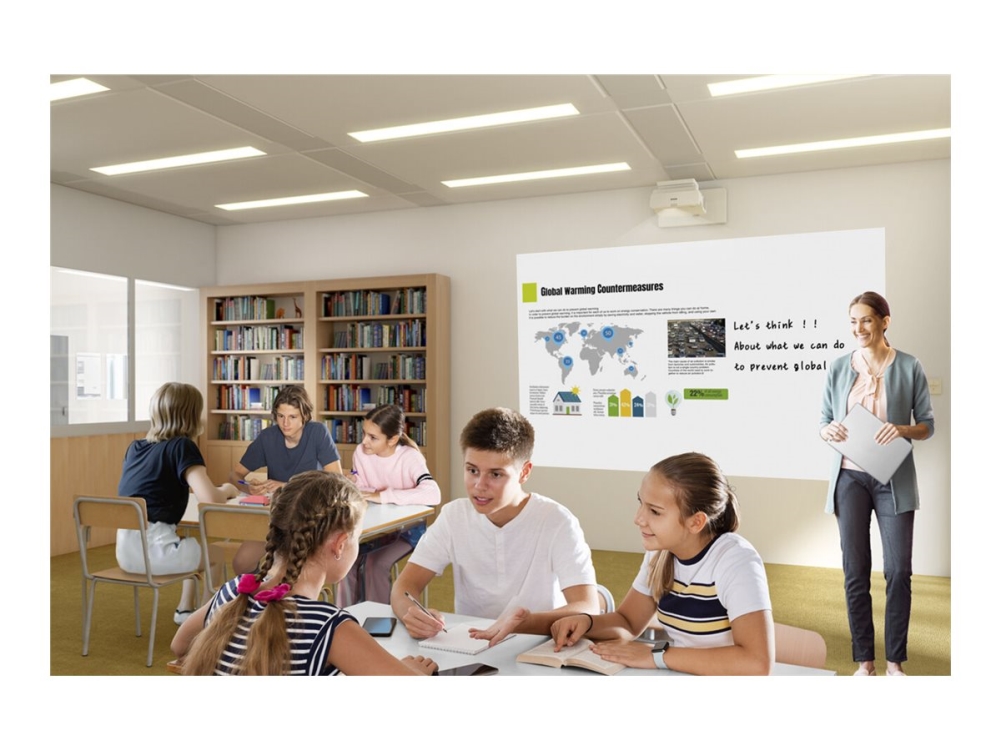 Epson EB-760W - 3LCD-projektor - 4100 lumen (vit) - 4100 lumen (färg) - 16:10 - objektiv med ultrakort kastavstånd - 802.11a/b/g/n/ac trådlös/LAN/Miracast - vit | TV, Ljud & Bild - Projektor og Projektorduk - Projektor | GameStuff