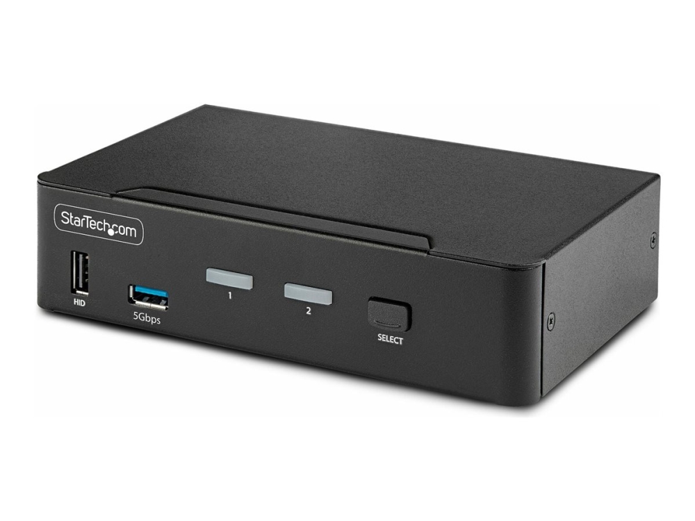 Startech 2-Port Displayport Kvm Switch, 8K 60Hz / 4K 144Hz, Single Display, Dp 1.4, 2X Usb 3.0 Ports, 4X Usb 2.0 Hid Ports, Push-Button & Hotkey Swit