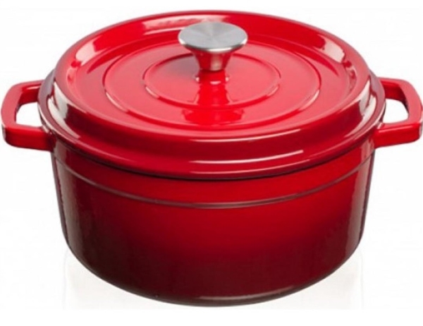 Grand Feu Grandfeu Puodas Su Dangčiu, Raudonas, 3,5L