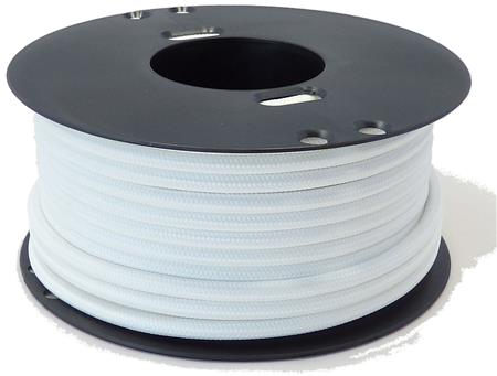 TRÅD 2X0,75 70 GR TEXTIL HVID RG25 - (25 meter) | Ledningar och kablar | GameStuff