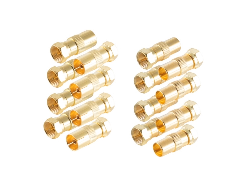 shiverpeaks BS15-301214, IEC-kontakt, F-kontakt, Guld | EL Artiklar - Antenn - Antennkablar | GameStuff