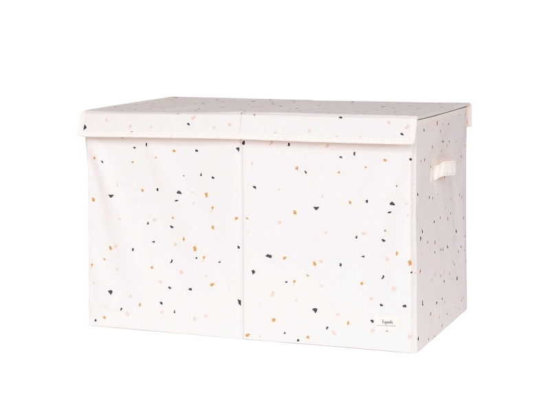 3 Sprouts Opbevaringskasse m. Låg - 63x38x39 cm - Terrazzo/Creme