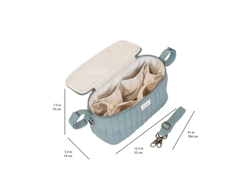 3 Sprouts Opbevaringskurv til klap- og barnevogn (Organizer), Quilt/Balsam grøn