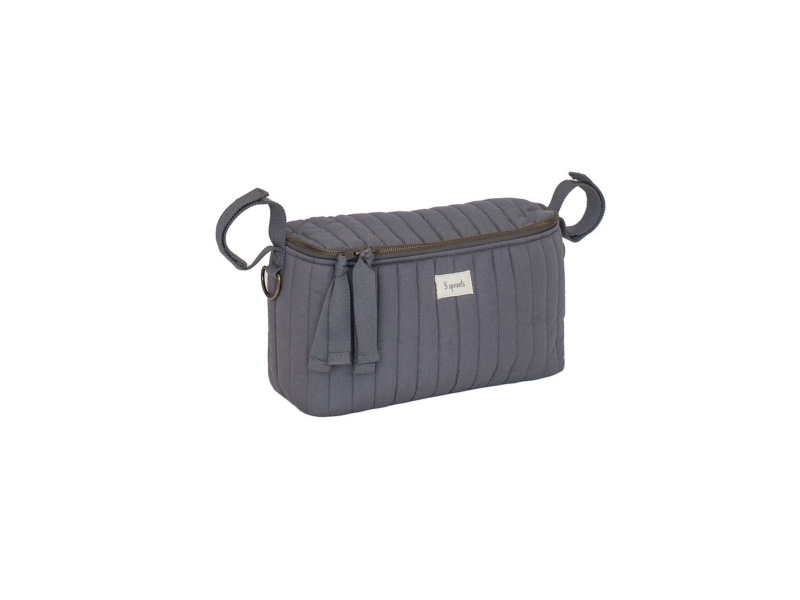 3 Sprouts Opbevaringskurv til klap- og barnevogn (Organizer), Quilt/Koksgrå