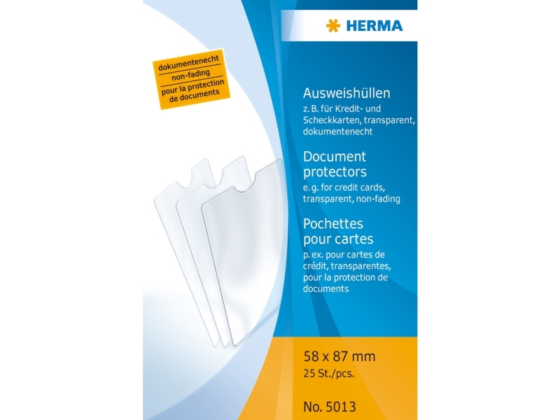 HERMA 5013, Kort-etui, Transparent, Polypropylen (PP), Monokromatisk, 58 mm, 87 mm