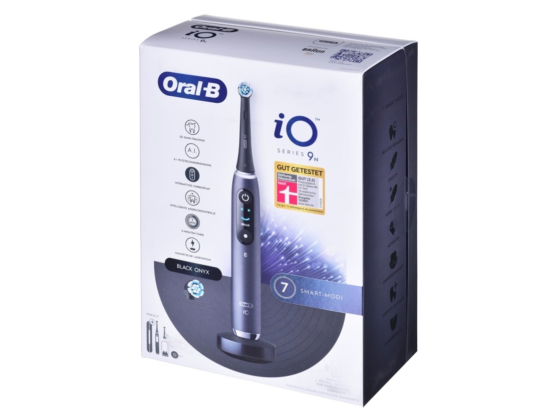 Oral-B Io Series 9N, Voksen, Vibrerende Tandbørste, Daglig Pleje, Gum Pleje, Intens, Sensitiv, Super Sensitive, Blegning, Sort, 2 Min, Sort