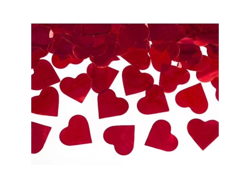 Party-Deko Konfetti-Tube, Rote Herzen, 60 Cm Universal