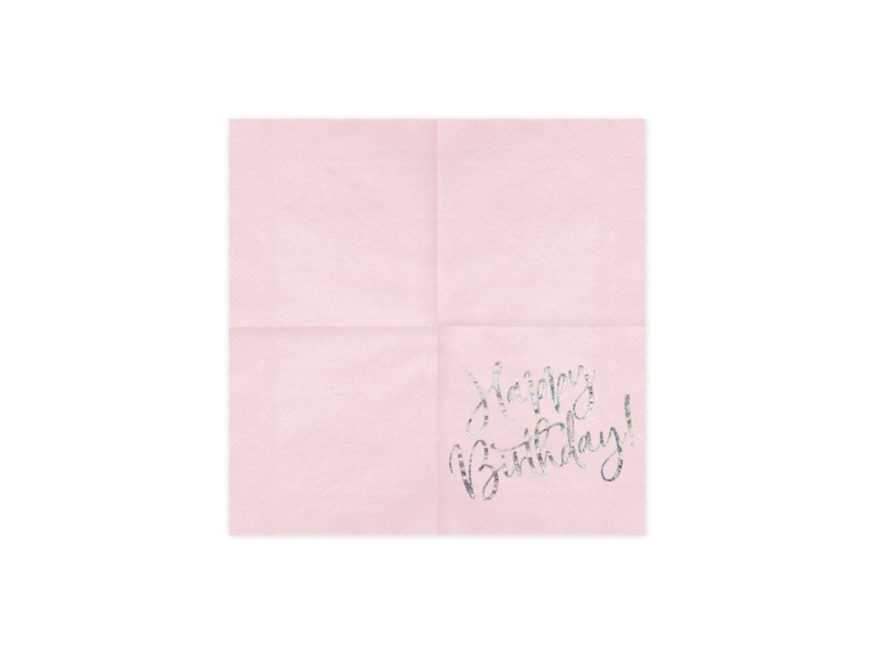 Servietten Happy Birthday, Rosa