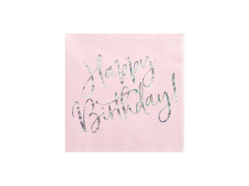 Servietten Happy Birthday, Rosa