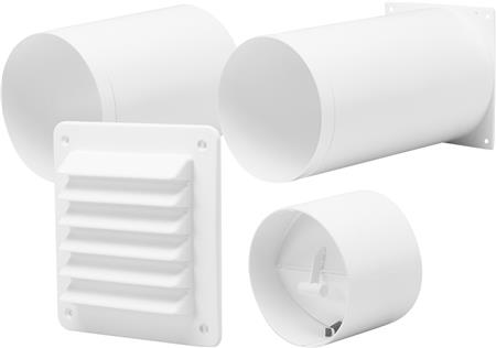 FRESH Genomföringssats för yttervägg YVG100 med vindstopp, vägggaller och modulrör. För fläktar med reglar Ø98-100 mm. Max. väggtjocklek 310 mm | Diverse | GameStuff