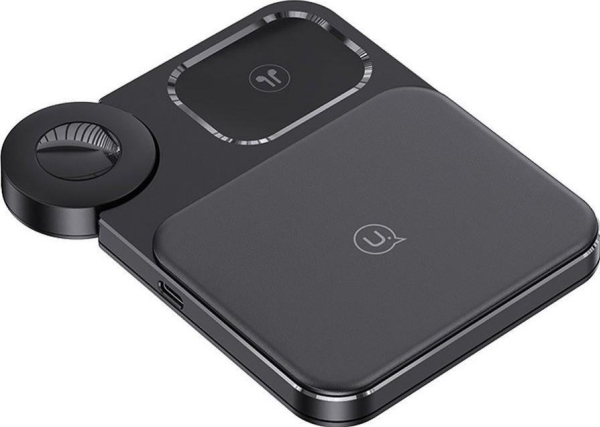 Usams Kabelloses Ladegerät 3-In-1 15W Schwarz/Black (Us-Cd190)