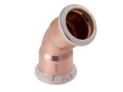 Bogen Kupfer Cug 45°, 22 Mm, Muffe/Muffe Für Gas