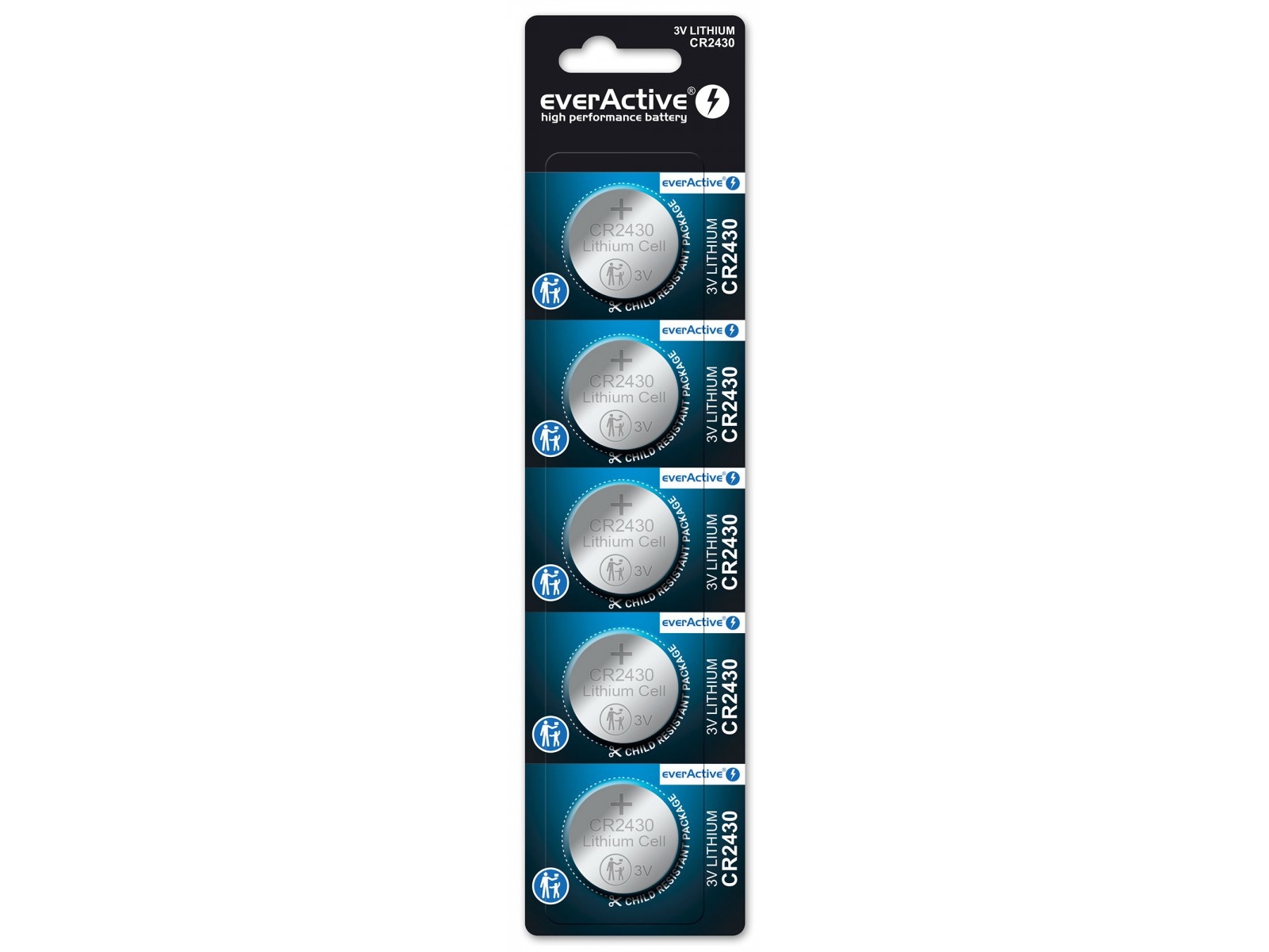 Everactive Cr24305bl, Einwegbatterie, Cr2430, Lithium, 3 V, 5 Stück(E), 10 Jahr(E)