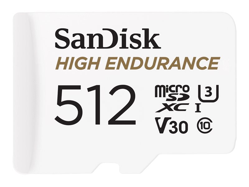 Sandisk High Endurance - Flash-Speicherkarte (Microsdxc-Zu-Sd-Adapter Im Lieferumfang Enthalten) - 512 Gb - Video Class V30 / Uhs-I U3 / Class10 - Mi