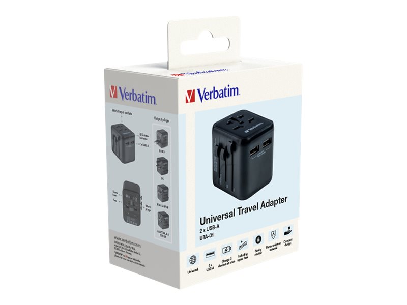 Verbatim 49543, Universal, Universal, Typ A, Typ B, Typ C (Euro-Stecker), Typ E (Fr), Typ F, Typ G (Vk), Typ I (Au), Typ J (Ch), Typ L..., Typ A, Typ