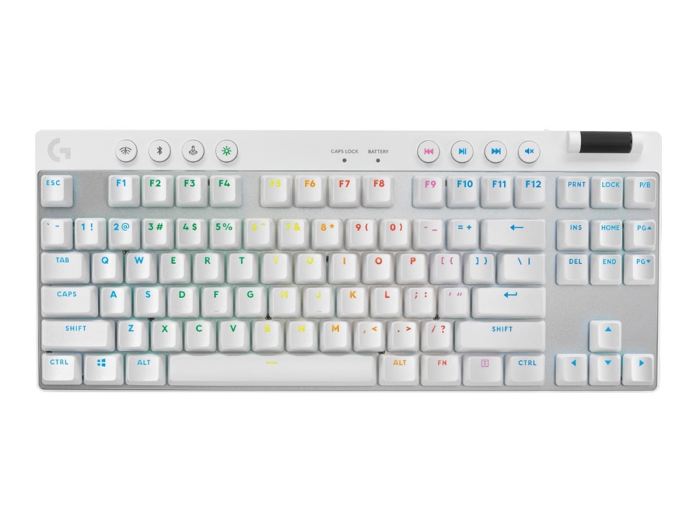 Logitech G PRO X TKL - Tangentbord - bakgrundsbelyst - trådlös - 2.4 GHz, Bluetooth - QWERTY - nordiskt (danska/finska/norska/svenska) - tangentbrytare: Tactile - vit | Spel - Gamingmöss & Tangentbord - Gaming tangentbord | GameStuff