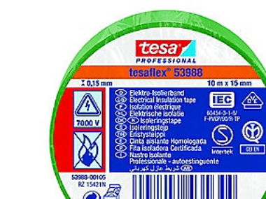 Pvc-Isolierband Grün - Tesaflex Vde/Iec Pvc 10Mx15mm