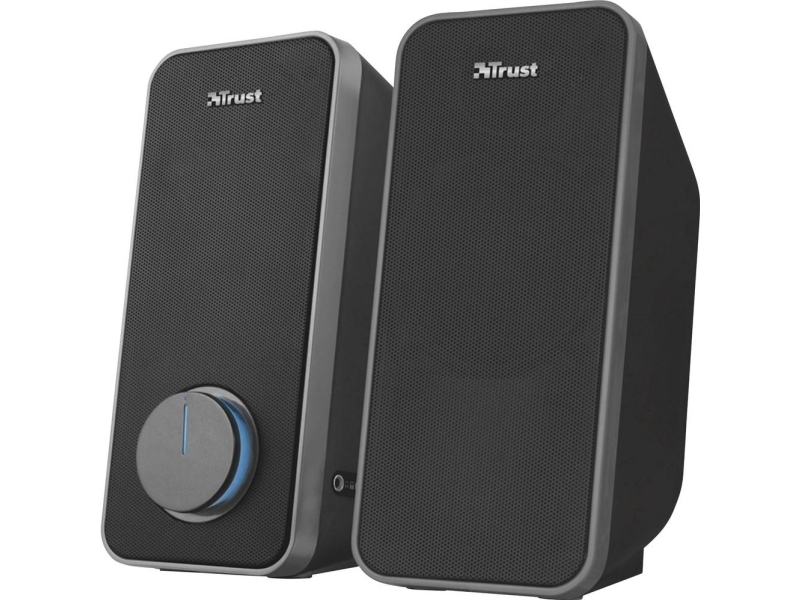Trust 20179, 2.0 kanaler, Kabel, 14 W, Svart | Spel - Bildskärmar & tillbehör - PC Högtalare | GameStuff