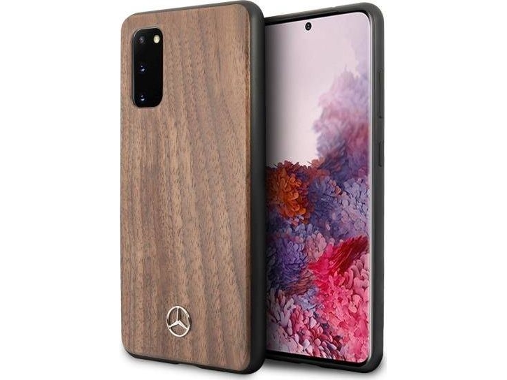 Mercedes Wood Line Walnuss-Hülle Für Samsung Galaxy S20 - Braun