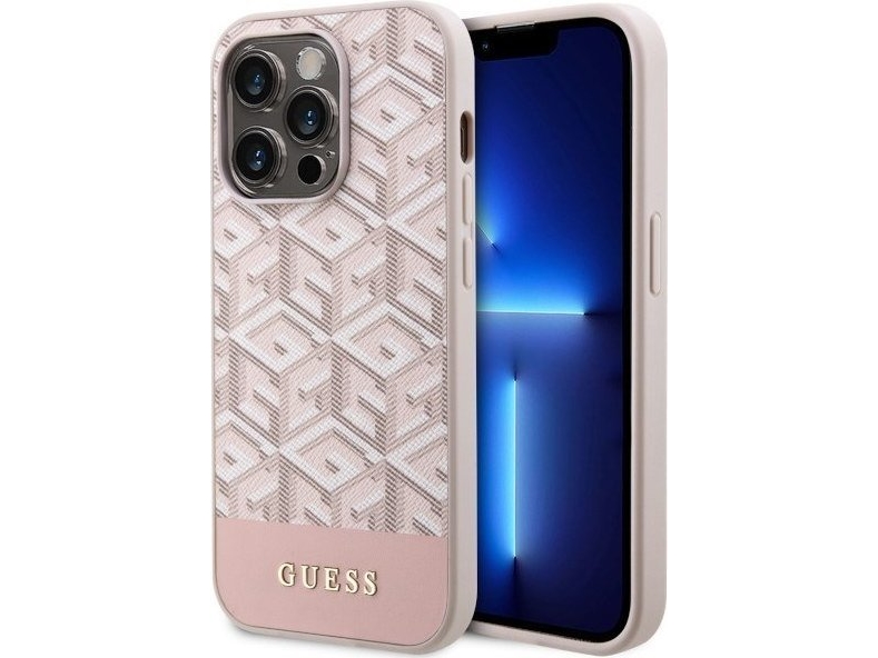 Guess Guhmp14lhgcfsep Iphone 14 Pro 6,1" Pink/Pink Hardcase Gcube Stripes Magsafe