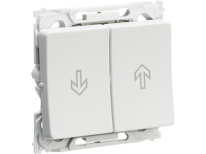 OPUS 66, Jalousi trykknapper med gensidig sprring (til gardin- eller markise styring), 1 modul, lysegr - Lauritz Knudsen