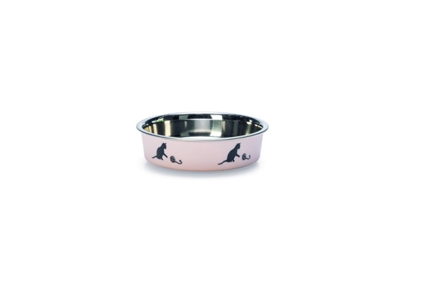 KARLIE METAL CAT BOWL 160 ml pink