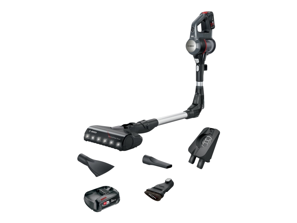 Bosch Bbs712a, Beutellos, Schwarz, Edelstahl, 0,3 L, Trocken, Glatter Boden, Teppich, Harter Boden, Treppenstufen, Polsterung, Akkustand