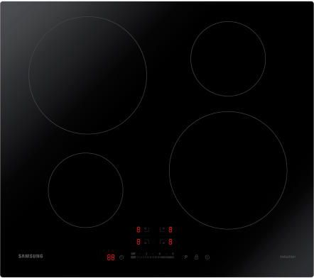 Samsung Nz64h37070k, Schwarz, Integriert, Zonen-Induktionskochfeld, Glaskeramik, 4 Zone(N), 4 Zone(N)