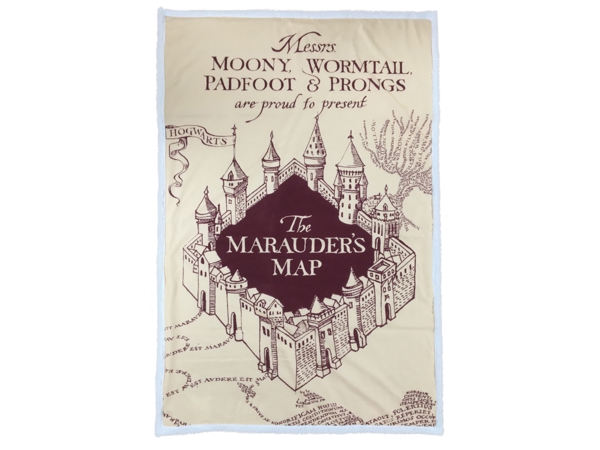 Billede af Harry Potter Marauders Map Sherpa Fleece Tæppe - 100 X 150 Cm