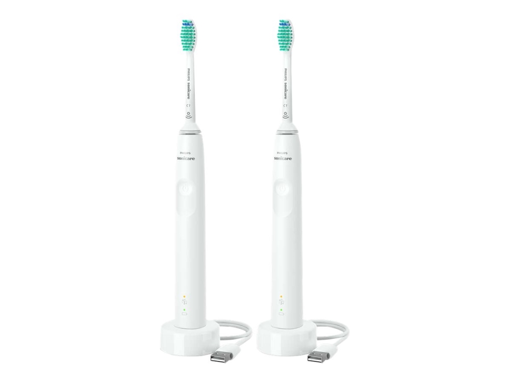 Philips 3000 Series 3100 Series Hx3675/13 2X Elektrische Schallzahnbürsten - Weiß, Erwachsener, Schallzahnbürste, Tägliche Pflege, 31000 Bewegungen P