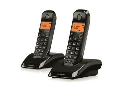 Schnurloses Festnetztelefon-Set 2 Stk. Motorola S1202 Schwarz – 5055374797341