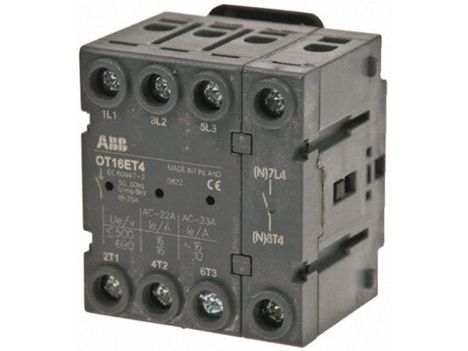 Abb Ot25ft4n2, Ledningsadskiller, Grå, 4P, Ip20, 48,5 Mm, 54 Mm