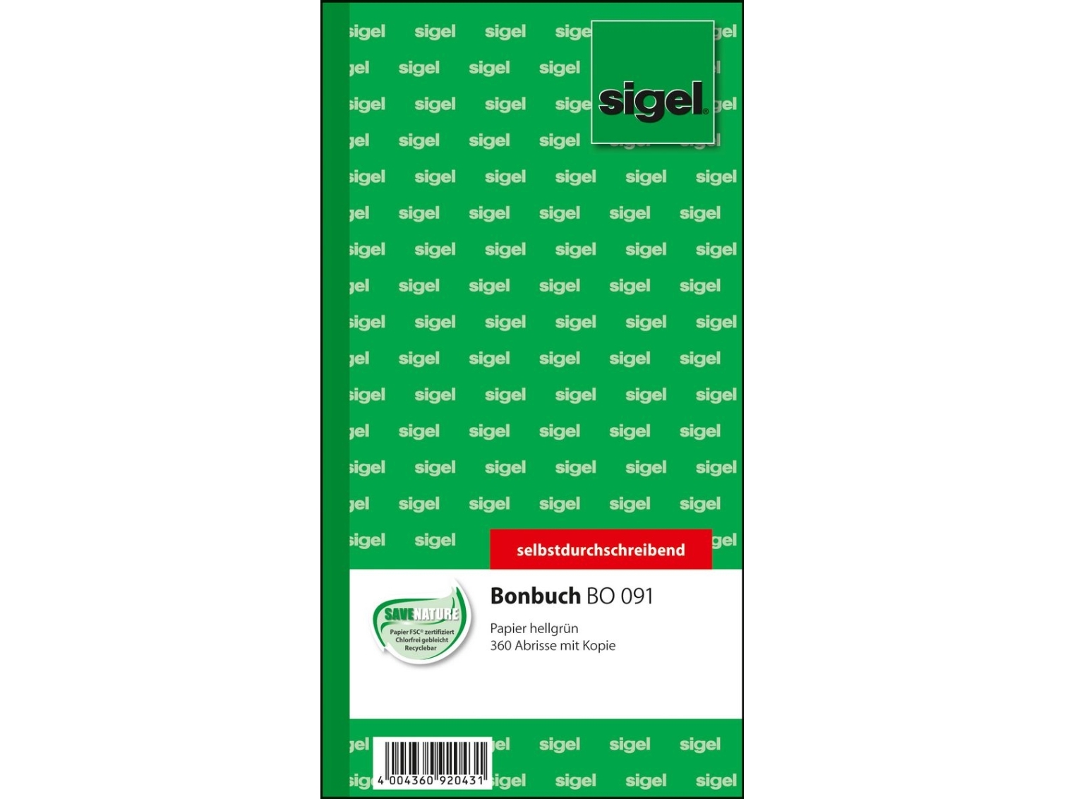 Sigel Bo091, 120 Blätter, 105 X 200, Grün, 105 Mm, 200 Mm