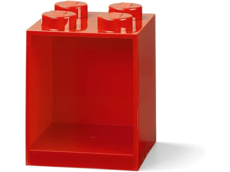 Lego Bausteinregal Brick Shelf 4, Breite: 159 Mm, Rot Bücherregal Mit 4 Noppen, Aus Abs-Kunststoff, Kann An Der - 1 Stück (41141730)