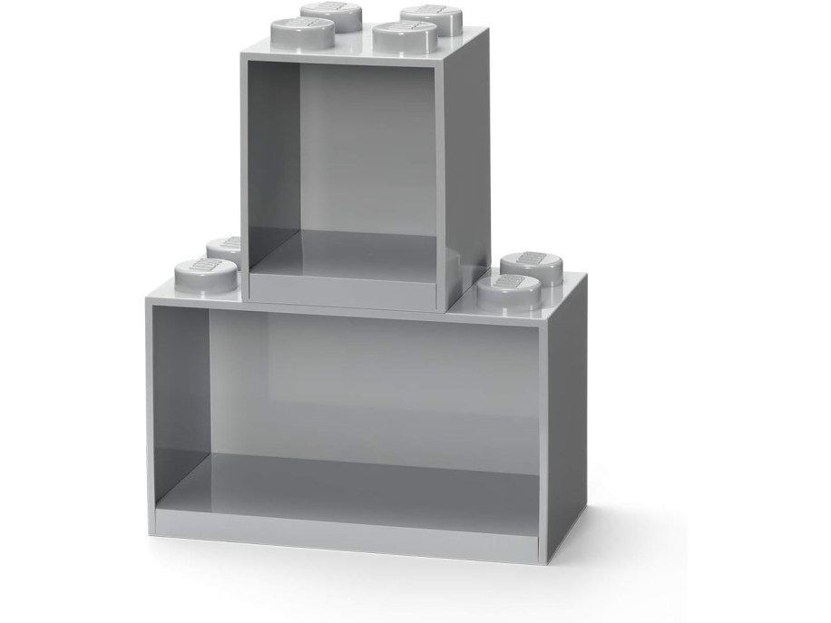 Lego Bausteinregal-Set Brick Shelf, 2-Teilig, Grau Bücherregal Mit Noppen, Aus Abs-Kunststoff, Kann An Der - 1 Stück (41171740)