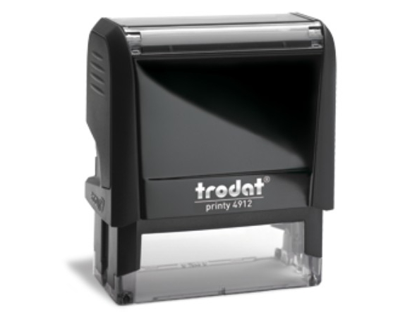 Trodat Printy 4912 OFFICE - Stempel - selv-sværtende - 2-farve (blå, rød) - standardtekst - BETRAG DANKEND ERHALTEN - 18 x 47 mm - grå